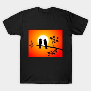 Two birds watching the sunset T-Shirt